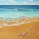 Seestern Meer Wellen Malerei Acryl auf Leinwand