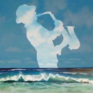 malkurs illussionsmalerei acryl saxophonist im stil von rene magritte